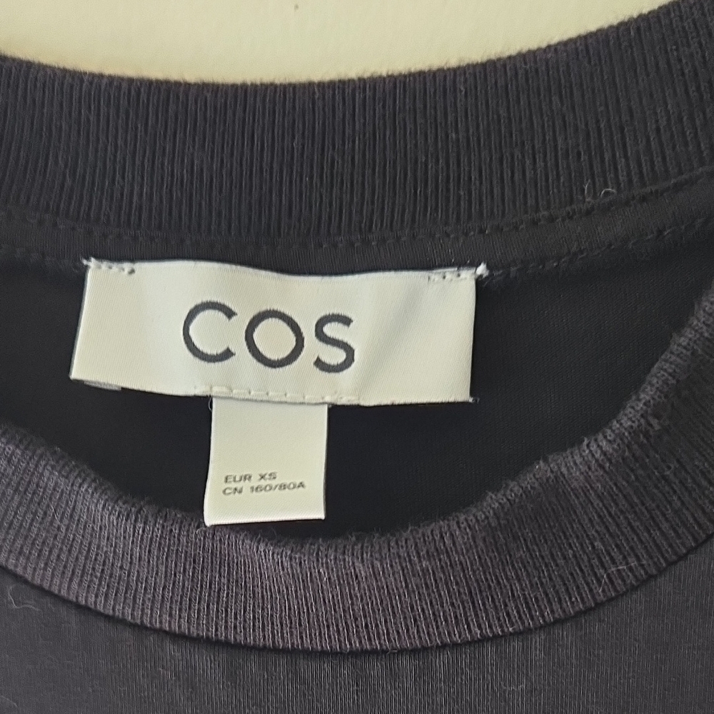 COS Contrast-Panel Black Long Sleeve Midi Dress Size XS - Picture 4 of 6